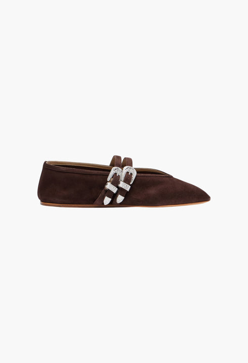 Claudia suede ballet flats - GLAM MODA