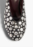 Cloak Wedge - Black Leather with Silver Studs - GLAM MODA