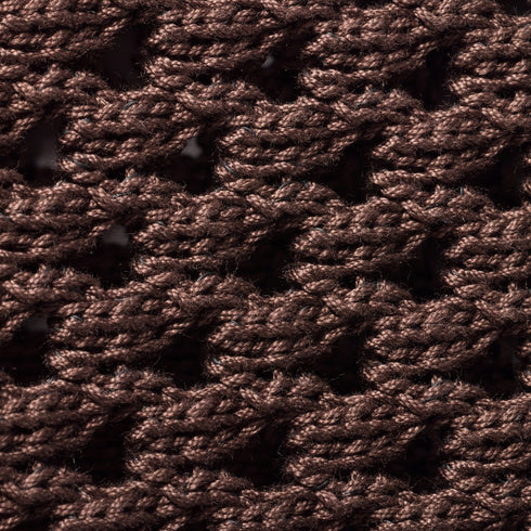 Cocoa/Chalk White - IVY Cotton Mesh Tote Bag - GLAM MODA