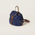 Cornflower Blue/Brandy - Canvas And Leather Backpack - GLAM MODA