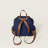 Cornflower Blue/Brandy - Canvas And Leather Backpack - GLAM MODA