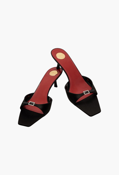 Daisy 50 satin crêpe mules - GLAM MODA
