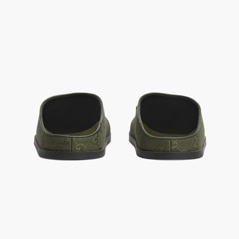 Dark Green GG Canvas - Women's Mule With Horsebit - GLAM MODA