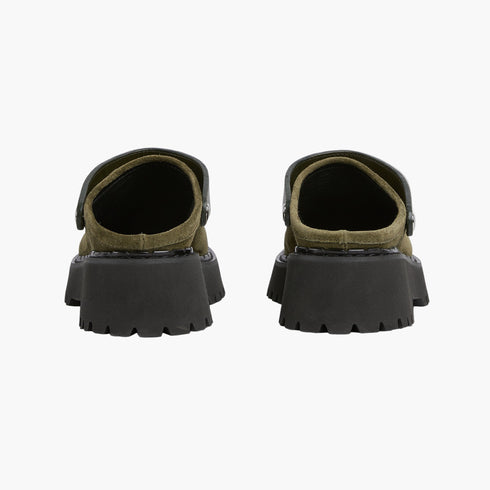 Dark Green Suede - Women's Mule With Horsebit - GLAM MODA
