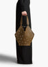 Dark Olive Pebbled Leather with Grommets - Small Lotus Tote - GLAM MODA