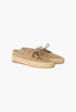 Ecru - Suede And Raffia Boat Shoes - GLAM MODA