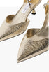 Gold - Stevie 50 Crystal-Embellished Metallic Crinkled-Leather Pumps - GLAM MODA