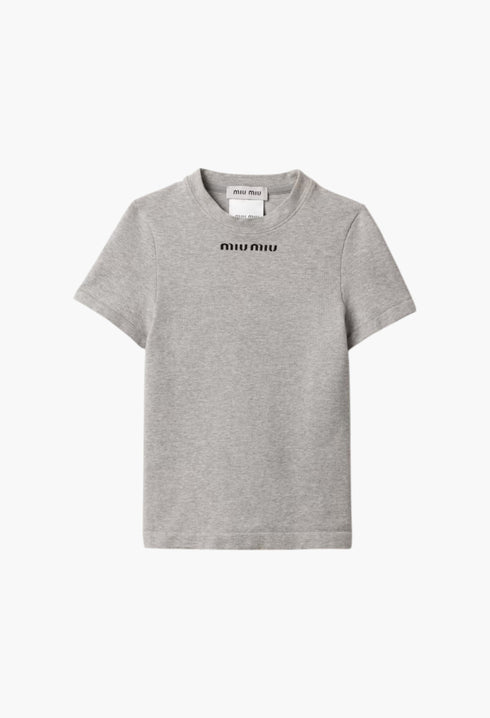 Grey - Seamless Mélange T-Shirt - GLAM MODA