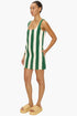 Gummy Green/Ecru - Sahara Striped Denim Dress - GLAM MODA