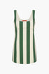 Gummy Green/Ecru - Sahara Striped Denim Dress - GLAM MODA
