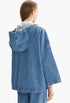 Hooded Denim Oversize Coat - GLAM MODA