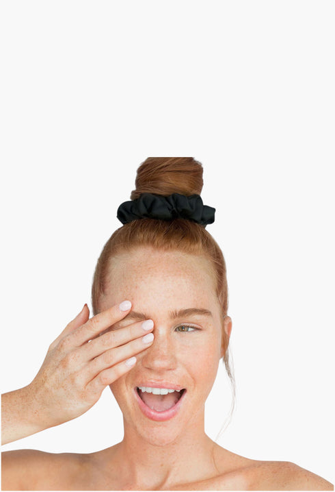 Satin Sleep Scrunchies - Black - GLAM MODA