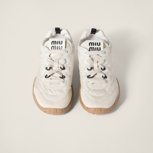 Ivory - Tyre technical fabric and suede sneakers - GLAM MODA
