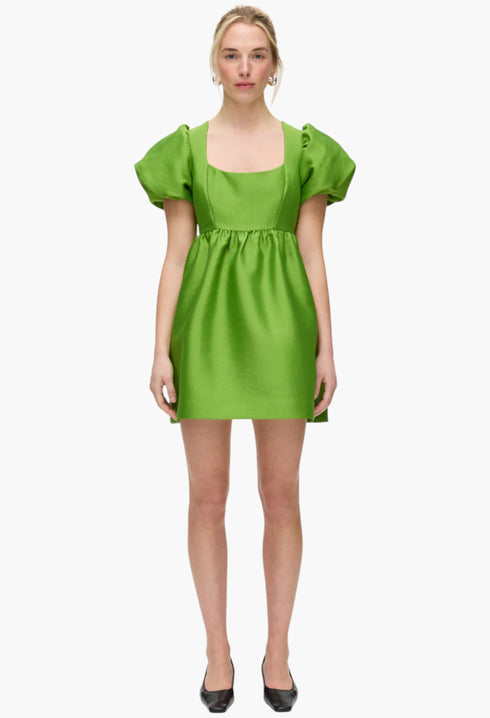 Ivy Puff Sleeve Satin Mini Dress - GLAM MODA