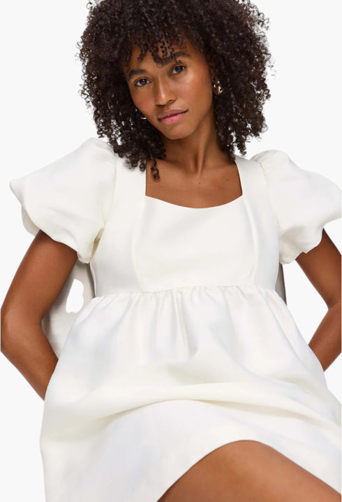 Ivy Puff Sleeve Satin Mini Dress - GLAM MODA