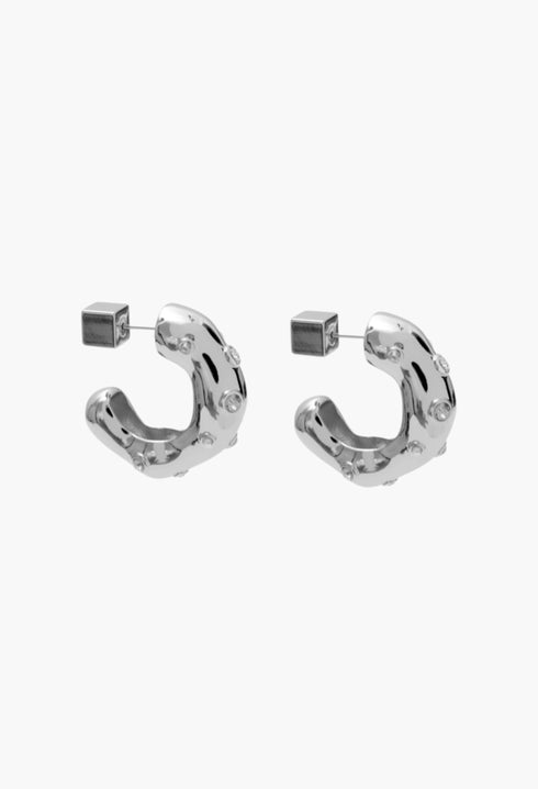 Silver - Kine Hoop Earrings - GLAM MODA
