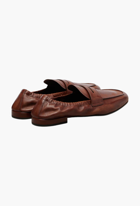 Leather Penny Loafers - GLAM MODA