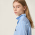 Light Blue - Striped Poplin Pajama Shirt - GLAM MODA