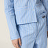 Light Blue - Striped Poplin Pajama Shirt - GLAM MODA