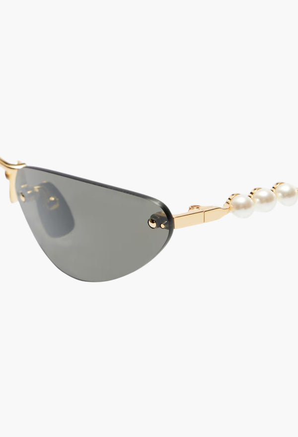 Faux Pearl-Embellished Cat-Eye Sunglasses