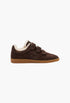 Brown / Beige - Beth Shearling-Trimmed Suede Sneakers - GLAM MODA