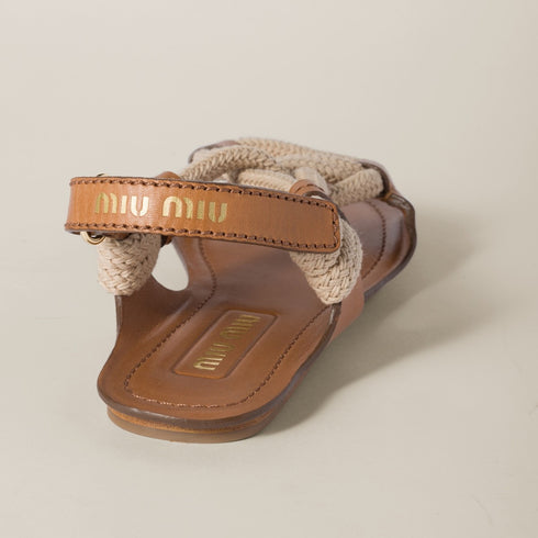 Natural - Flat Cord Sandals - GLAM MODA