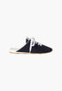Navy - Plume Suede Mules - GLAM MODA