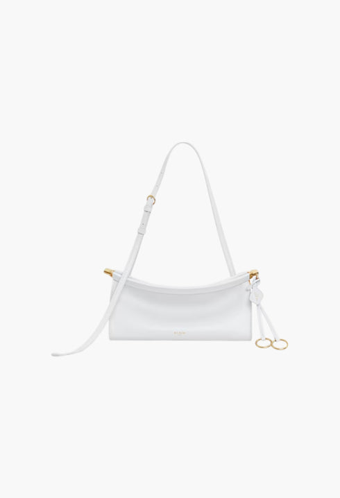 Optic White - Le Click East West Small Bag In Leather - GLAM MODA