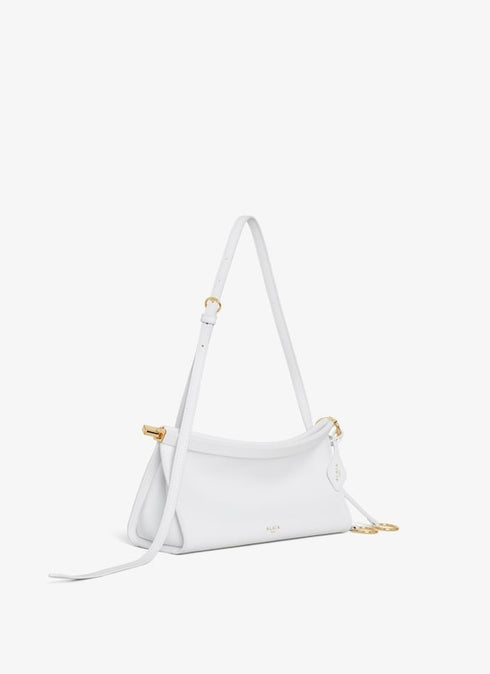 Optic White - Le Click East West Small Bag In Leather - GLAM MODA