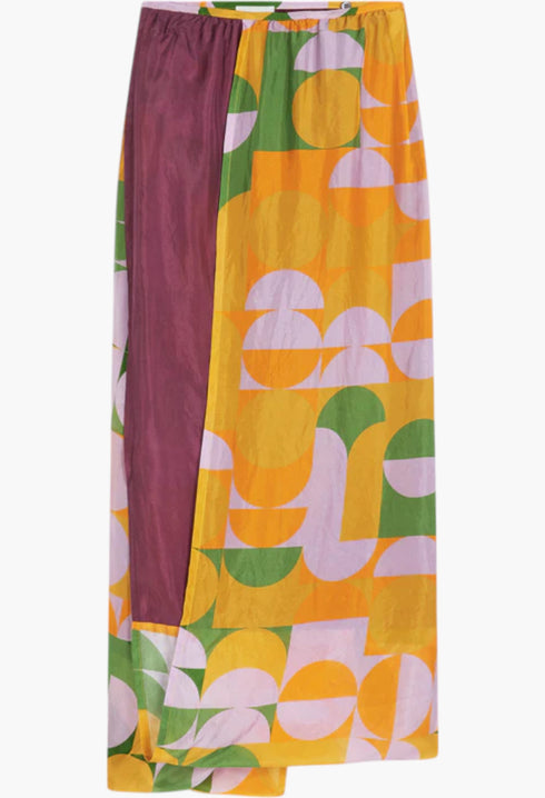 Orange - Silk Wrap Skirt - GLAM MODA