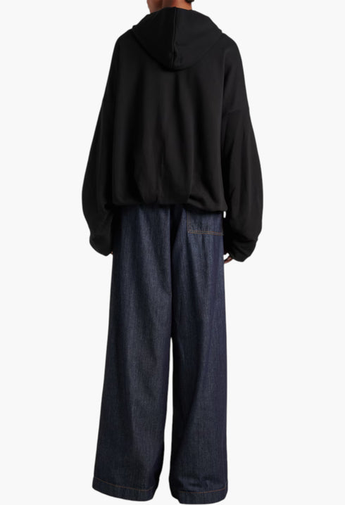 Oversized Draped Cotton Jersey Hoodie - GLAM MODA