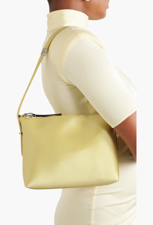 Pastel Yellow – Bevel Satin Toteme Bag - GLAM MODA