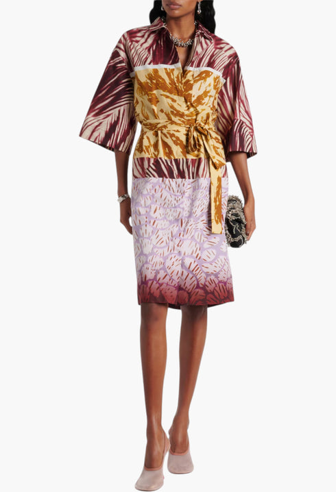 Printed Cotton Poplin Shirt Dress - GLAM MODA