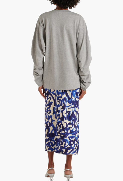 Ruched Oversized Cotton Jersey Top - GLAM MODA