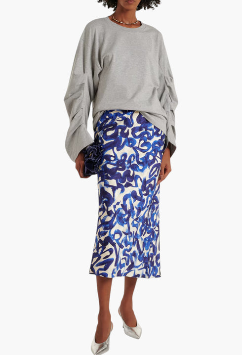 Ruched Oversized Cotton Jersey Top - GLAM MODA