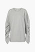 Ruched Oversized Cotton Jersey Top - GLAM MODA