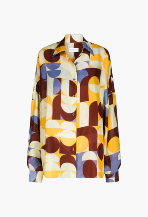 Rust - Silk Cocoon Shirt - GLAM MODA