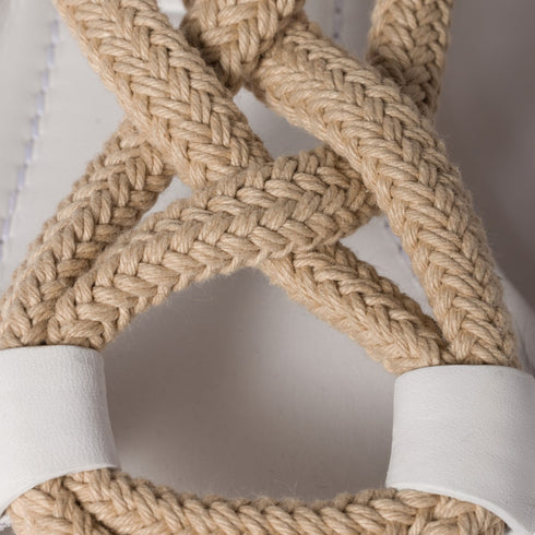 White - Flat Cord Sandals - GLAM MODA