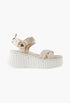 White + NET SUSTAIN Nama Suede And Leather Platform Sandals - GLAM MODA