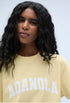 Yellow/Marshmallow White - Varsity Short Sleeve Oversized T-shirt - GLAM MODA