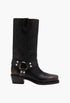 Roxy Boot - Black Brushed Leather Boots - GLAM MODA