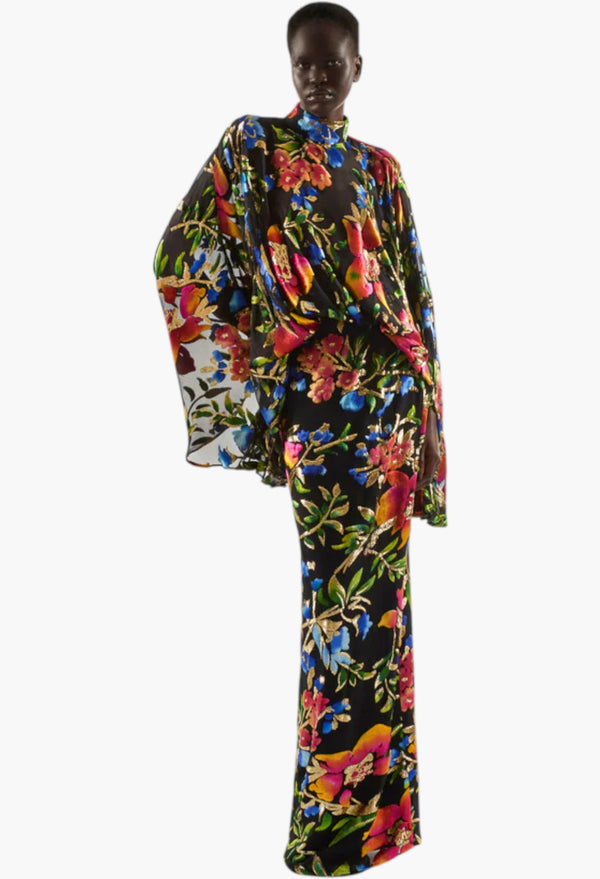 Eolia Technicolor Gown In Multicolor