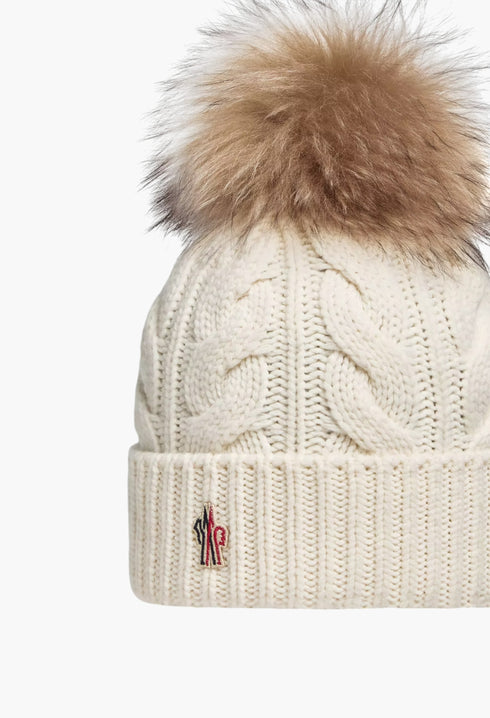 Wool & Cashmere Beanie With Pom Pom