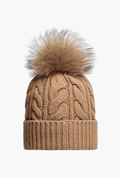 Wool & Cashmere Beanie With Pom Pom