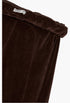 Rolled Waist Velour Cargo Pants, Brown - GLAM MODA
