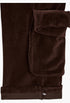 Rolled Waist Velour Cargo Pants, Brown - GLAM MODA