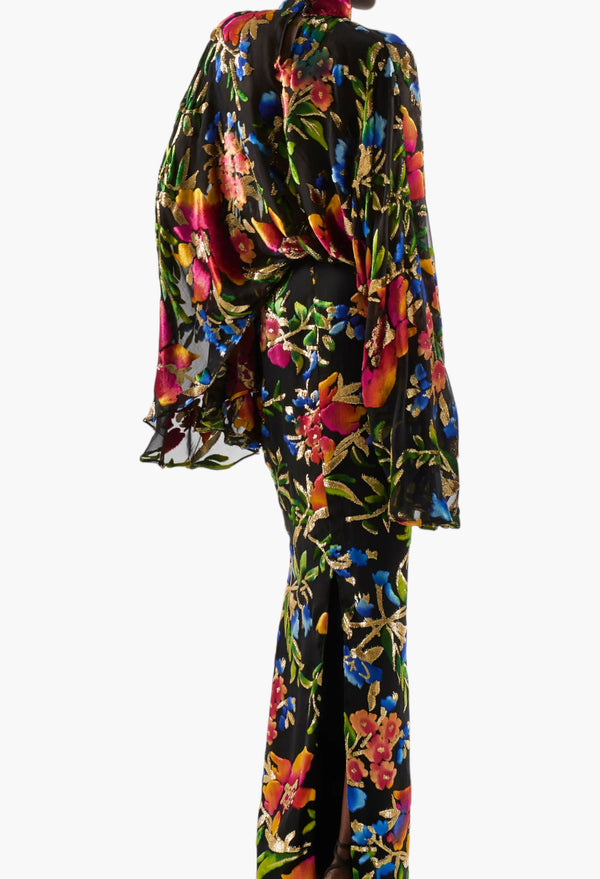 Eolia Technicolor Gown In Multicolor