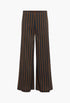 Black/Choco Brown Stripe - Toni Poplin Pant - GLAM MODA