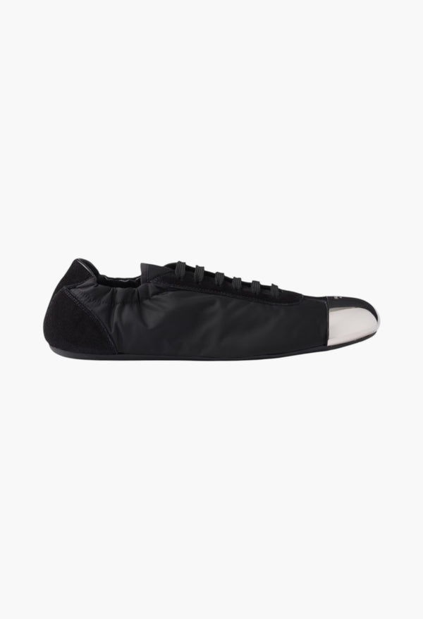 Black - Collapse Re-Nylon And Suede Sneakers With Metal Toecap