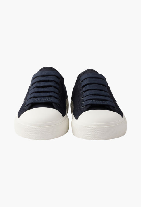 Navy - Cotton Gabardine Sneakers - GLAM MODA